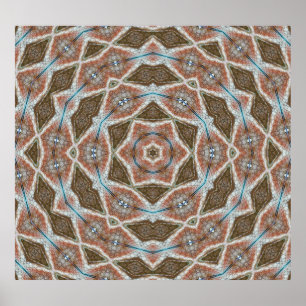 Affiche Échelles symétriques : motif de tissu circulaire.
