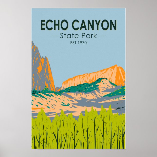 Affiche Echo Canyon State Park Nevada Vintage traduit (Devant)