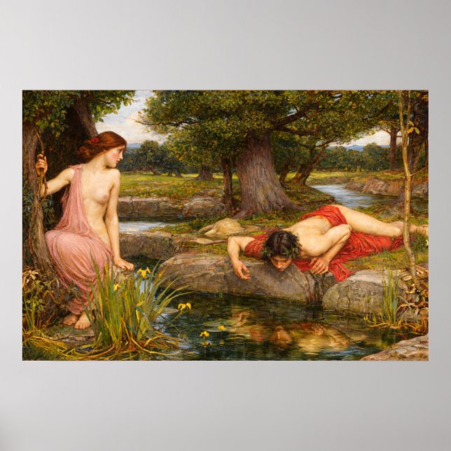 Affiche Écho et Narcisse de John William Waterhouse (Devant)