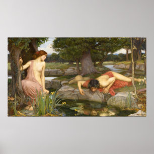 Affiche Echo et Narcisse de la peinture pré-Raphaelite