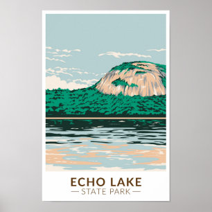Affiche Echo Lake State Park New Hampshire Vintage