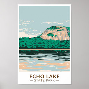 Affiche Echo Lake State Park New Hampshire Vintage