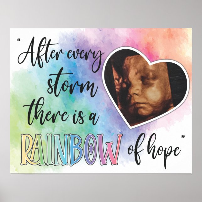 Affiche Échographie bébé Arc-en-ciel d'espoir (Devant)