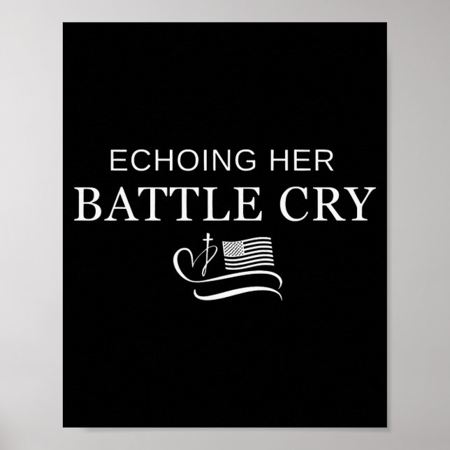 Affiche Echoing Her Battle Cry Usa Flag Christian  (Devant)
