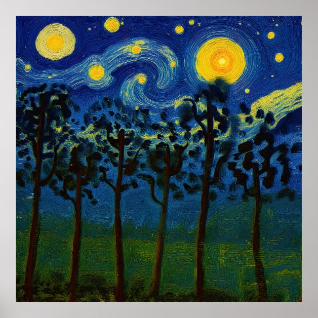 Affiche Echos de Forêt de l'Infinité - Un paysage forestie (Devant)