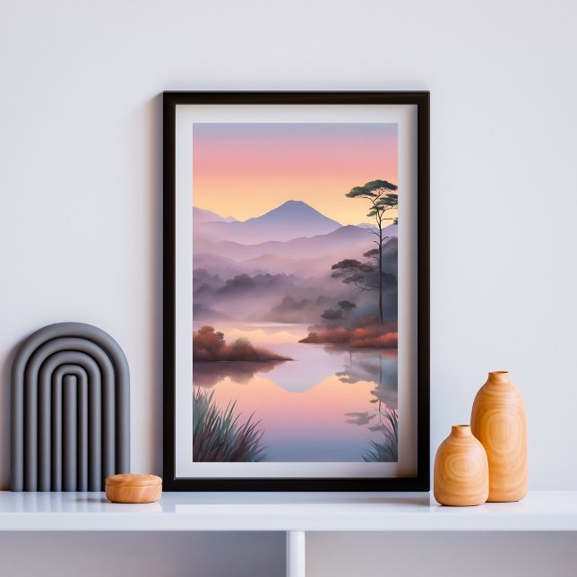 Affiche Échos de lumière - Dreamy Mountain Lake Sunrise Ar (Créateur téléchargé)
