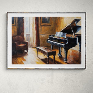 Affiche Echos mélodiques : Piano Vintage dans la salle rus