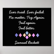 Affiche De Citation De Samuel Beckett Noire Et Zazzle Fr