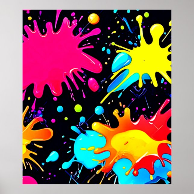 Affiche Éclaboussure d'art vibrant Burst (Devant)