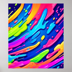 Affiche Éclaboussure de néon Art abstrait Magique