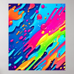Affiche Éclaboussure de peinture colorée