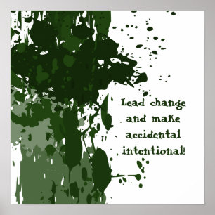 Affiche Éclaboussure de peinture verte motivante