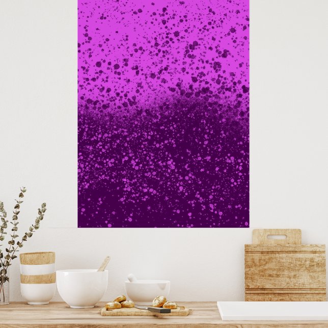 Affiche Éclaboussure monochrome violet royal (Cuisine)