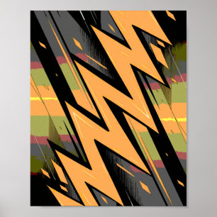 Affiche Éclair dynamique sur Arrière - plan foncé