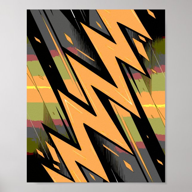 Affiche Éclair dynamique sur Arrière - plan foncé (Devant)