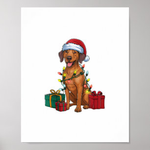 Affiche Éclairage de Noël Père Noël Rhodesian Ridgeback Ch