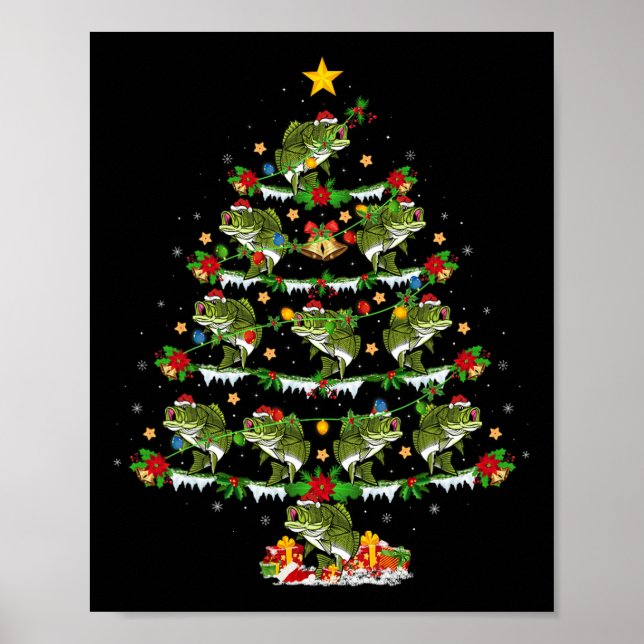 Affiche Éclairage de vacances Santa B Fish Arbre de Noël (Devant)
