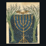 Affiche Éclairage d'une menorah, de<br><div class="desc">Illumination d'une menorah,  de la Bible juive Cervera,  1299 | par Joseph AsarRardon | Lieu de l'art : Instituto da Biblioteca Nacional,  Lisbonne,  Portugal | Artiste français | Numéro de collection d'images : XIR161985</div>