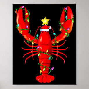 Affiche Éclairage homard arbre de Noël correspondant homar
