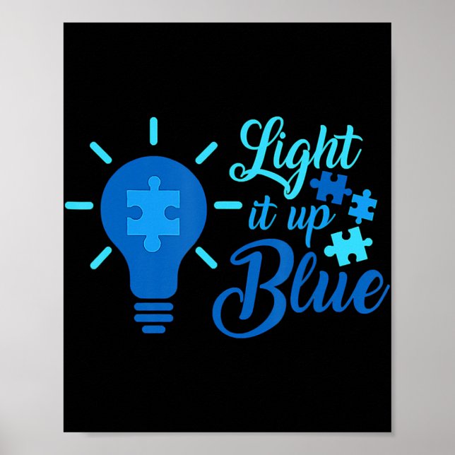 Affiche Éclairer la Sensibilisation sur l'autisme bleue Ru (Devant)