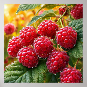 Affiche 🍓 Éclat de framboise rouge mûre ❄️ Cuisine des fr