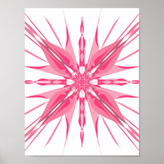 Affiche Éclatante Art Abstrait en Rose et Magenta en Forme