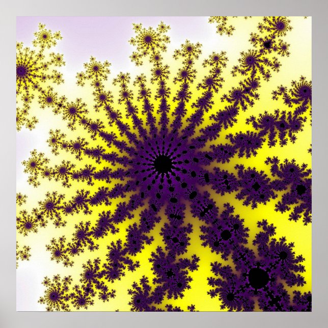 Affiche Éclatement jaune et violet (Devant)