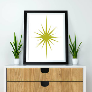 Affiche Éclatement Stellaire Atomique Vert Décor Moderne d
