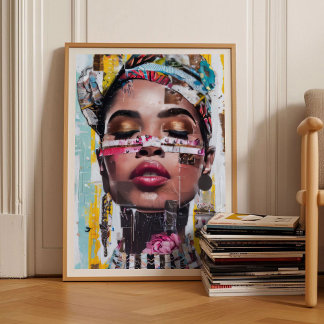 Affiche Eclectic Woman Painting Pop Art Large Wall Art