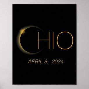 Affiche Eclipse 2024 Chemise Total Solaire Eclipse Etat Oh