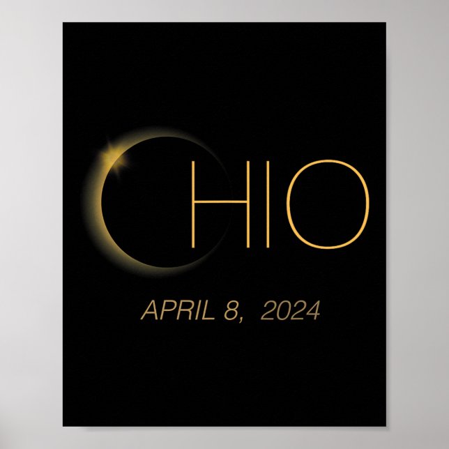 Affiche Eclipse 2024 Chemise Total Solaire Eclipse Etat Oh (Devant)