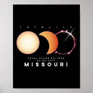 Affiche Eclipse 2024 Missouri Total Eclipse Astronomie gra