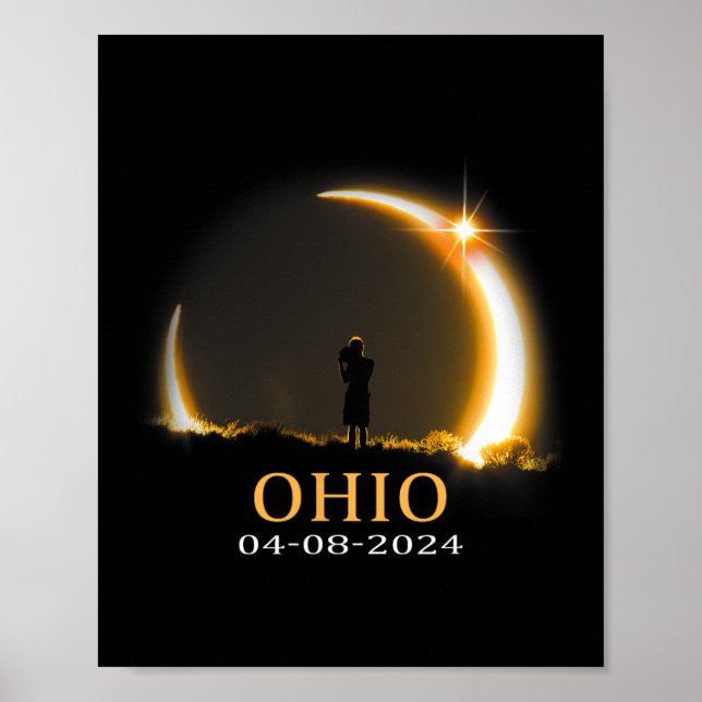 Affiche Eclipse 2024 Ohio Total Solaire Eclipse 1 (Devant)