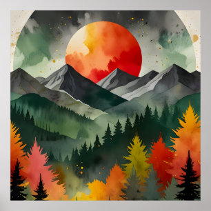 Affiche Éclipse au-dessus de la nature