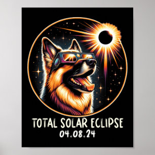Affiche Eclipse berger allemand portant des lunettes 8 avr