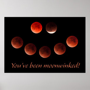 Affiche Éclipse de mars 2026 Lune clin d'œil