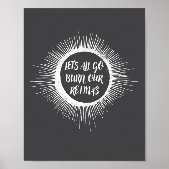 Affiche Éclipse de soleil drôle totale solaire Let's (Devant)
