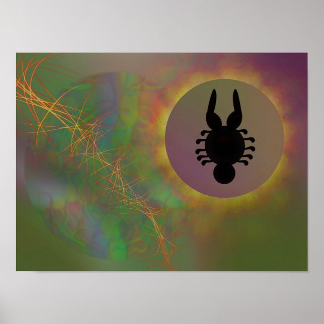 Affiche Éclipse extraterrestre abstraite  (Devant)