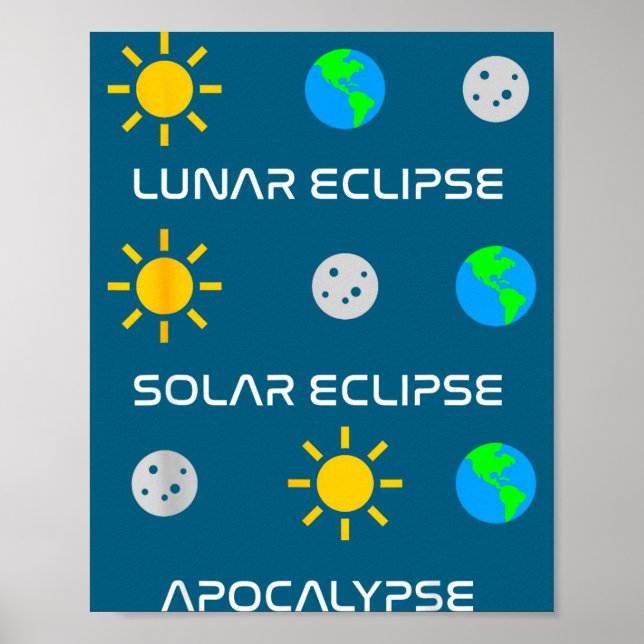 Affiche Éclipse lunaire drôle Éclipse solaire Apocalypse (Devant)