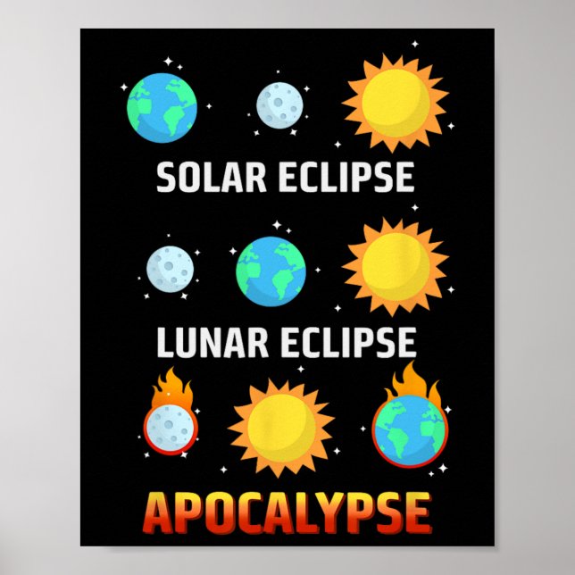 Affiche Eclipse Lunaire Eclipse Apocalypse Funny Eclipse (Devant)