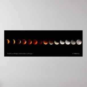 Affiche Éclipse lunaire totale avec la lune à Perigee