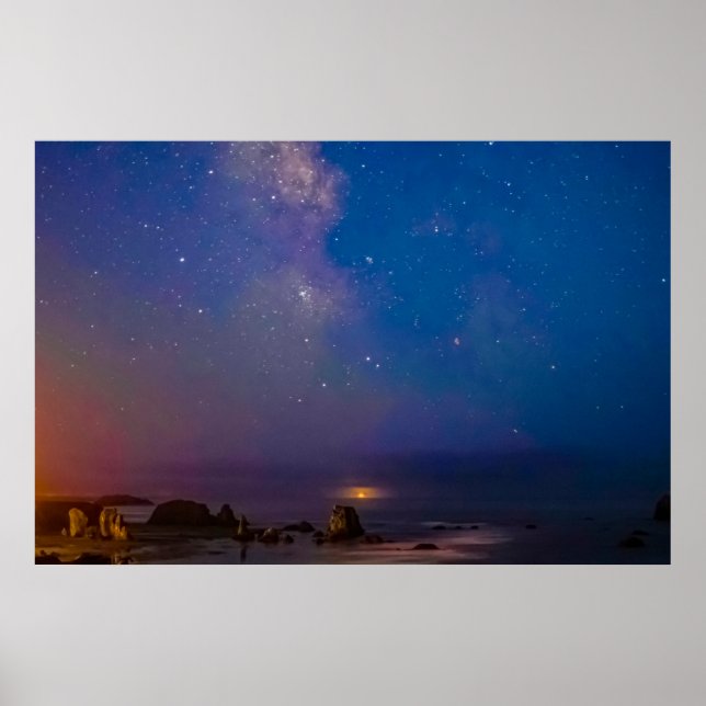 Affiche Éclipse lunaire & Voie lactée | Bandon Beach, Oreg (Devant)
