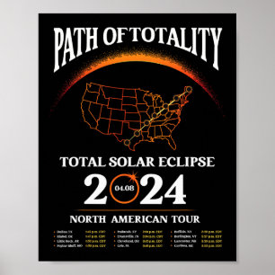 Affiche Eclipse Parcours De Totalité Éclipse Solaire 8 Avr