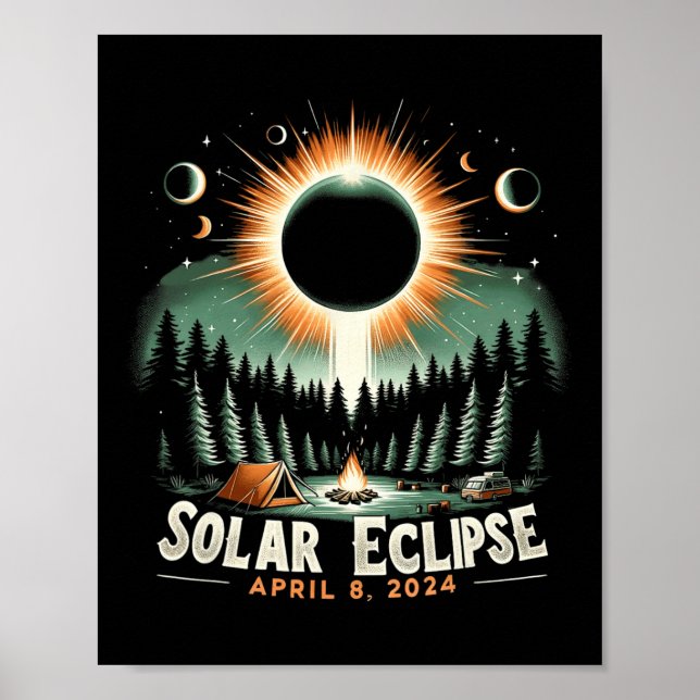 Affiche Éclipse solaire 04.08.2024 Éclipse solaire américa (Devant)