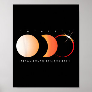 Affiche Eclipse solaire 2024 Astronomie totale Eclipse Sun