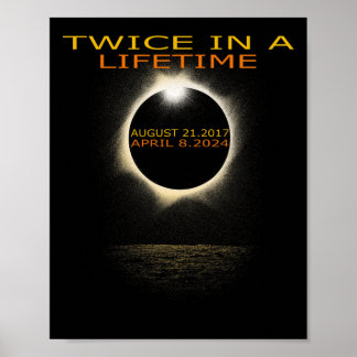 Affiche Éclipse Solaire 2024 Deux Fois Dans Éclipse Solair