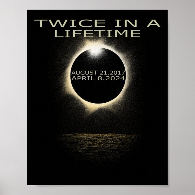 Affiche Éclipse Solaire 2024 Deux Fois Dans Éclipse Solair (Devant)