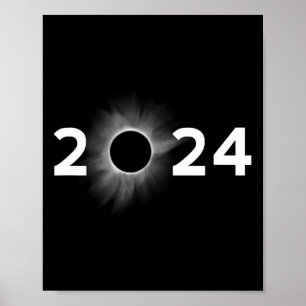 Affiche Éclipse solaire 2024 Éclipse simple Total