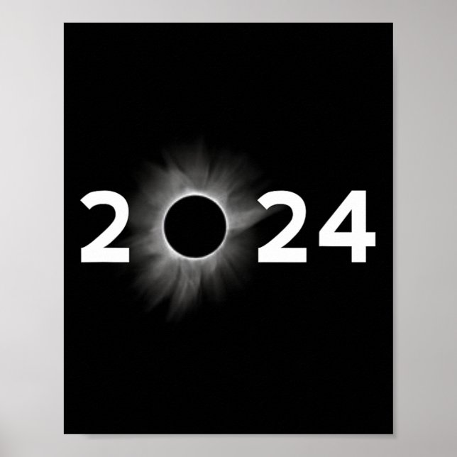 Affiche Éclipse solaire 2024 Éclipse simple Total (Devant)