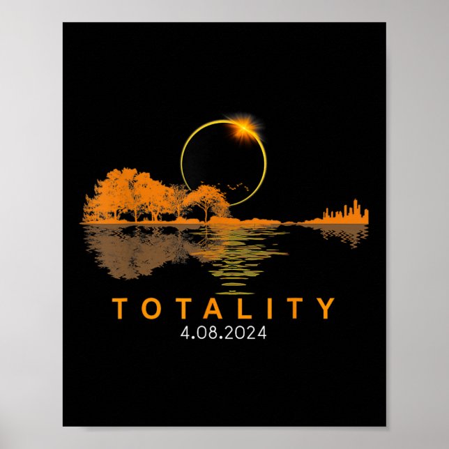 Affiche Éclipse Solaire 2024 Éclipse Solaire Total 4,08,24 (Devant)